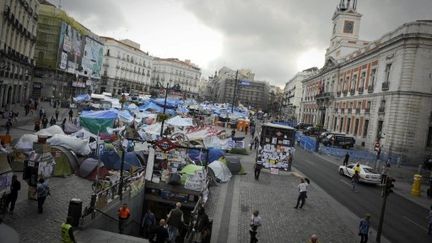 Les "indignés" place Puerta del Sol à Madrid le 30 mai 2011 (AFP - PEDRO ARMESTRE)