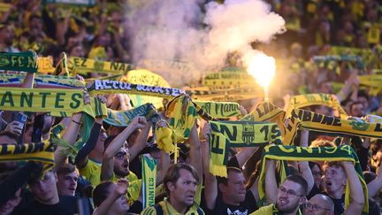 Des supporters du FC Nantes lors du match contre l'OM, au stade de la Beaujoire, à Nantes, pour la 4è journée de Ligue 1, le 1er septembre 2023. (FRANCK DUBRAY / MAXPPP)