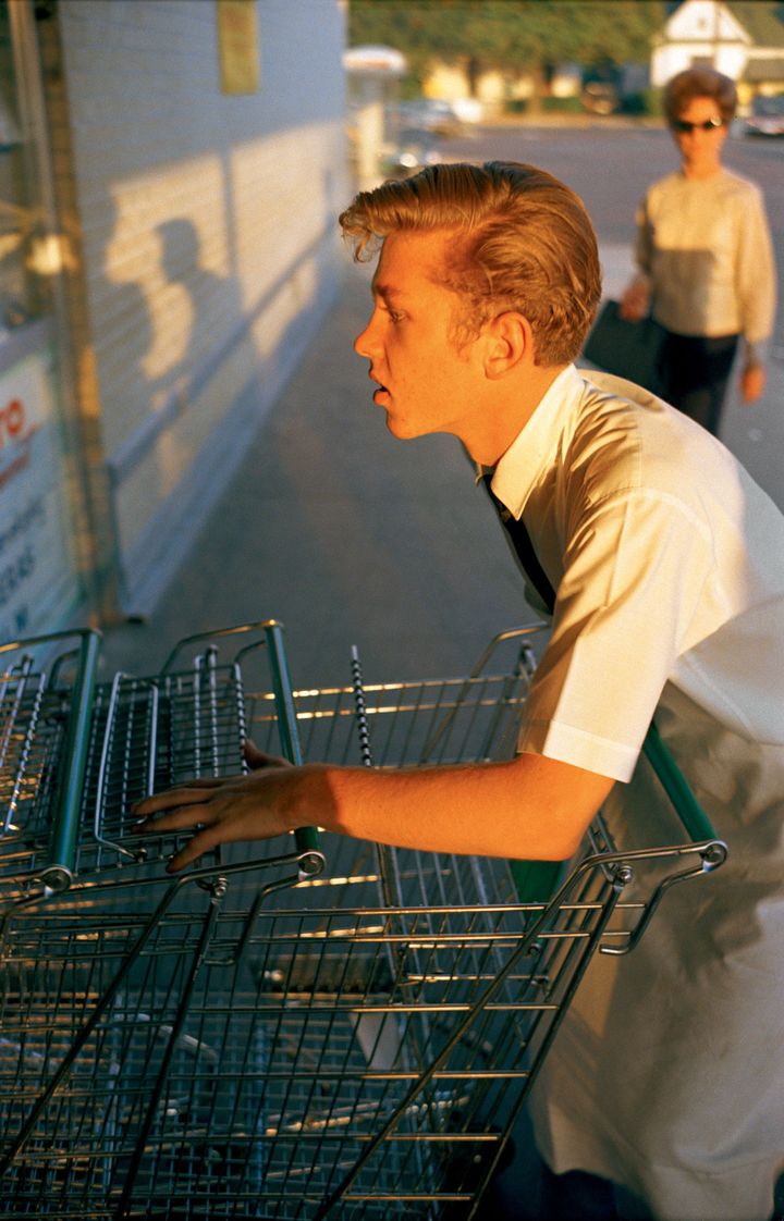 William Eggleston, From Los Alamos Folio 1, Memphis, 1965 (supermarket boy with carts)
 (William Eggleston / Courtesy Wilson Centre for Photography)