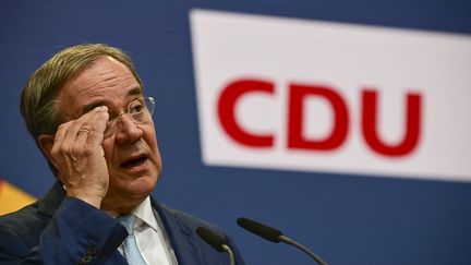 Le chef de file des chrétiens-démocrates allemands (CDU), Armin Laschet, le 7 octobre 2021 à Berlin.&nbsp; (TOBIAS SCHWARZ / AFP)