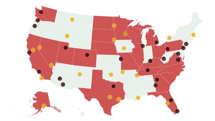 Les principales manifestations aux Etats-Unis après la mort de George Floyd, le 25 mai 2020. (FRANCEINFO)