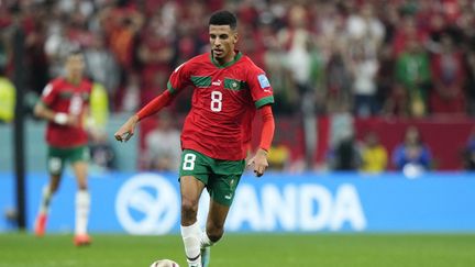 Azzedine Ounahi lors de la demi-finale du Mondial 2022 entre le Maroc et la France, le 14 décembre. (JOSE BRETON / NURPHOTO)