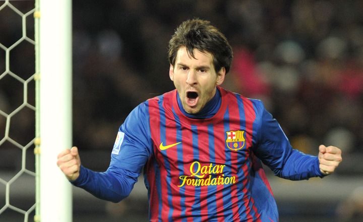 Lionel Messi face à Yokohama&nbsp;en finale de la Coupe du monde des clubs, le 18 décembre 2011. (KAZUHIRO NOGI / AFP)