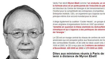  Myron Ebell: image tirée d'une pétition contre les «7 criminels du climat» lors de la COP21.  (avaaz.org)