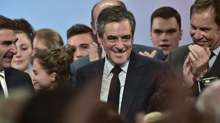 François Fillon tenait un meeting à Provins, en Seine-et-Marne, mercredi 5 avril. (CHRISTOPHE ARCHAMBAULT / AFP)