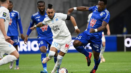 Dimitri Payet et l'Olympique de Marseille font face à Strasbourg lors de la 35e journée de Ligue 1. (CHRISTOPHE SIMON / AFP)