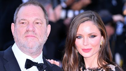 Le producteur américain Harvey Weinstein et sa femme, Georgina Chapman, le 22 mai 2015 à Cannes (Alpes-Maritimes).&nbsp; (MUSTAFA YALCIN / ANADOLU AGENCY / AFP)