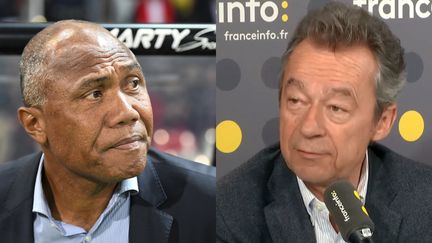 Antoine Kombouaré, entraîneur de Guingamp et Michel Denisot, ancien président du PSG. (DAMIEN MEYER AFP / RADIO FRANCE)