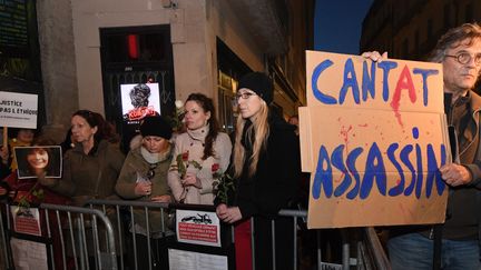 Manifestation à Montpellier contre un concert de Bertrand Cantat, 12 mars 2018
 (PASCAL GUYOT / AFP)