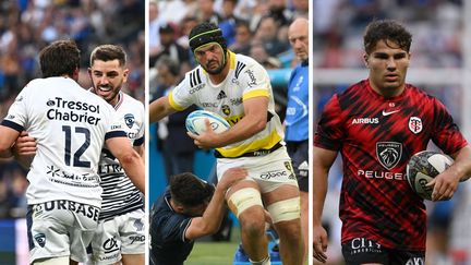 Anthony Bouthier (Montpellier), Grégory Alldritt (La Rochelle) et Antoine Dupont (Toulouse) feront partie des têtes de gondole de cette saison de Top 14. (AFP)