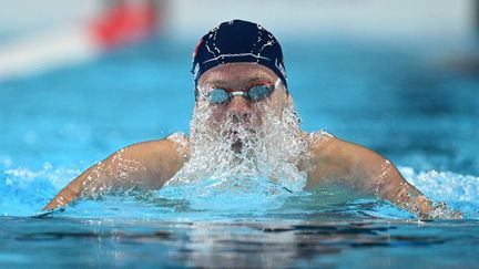 Léon Marchand, le 1er août 2024 à Paris. (OLI SCARFF / AFP)