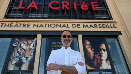 L'acteur français Robin Renucci, nouveau directeur du théâtre de la Criée, à Marseille, le 9 juin 2022.&nbsp; (NICOLAS TUCAT / AFP)