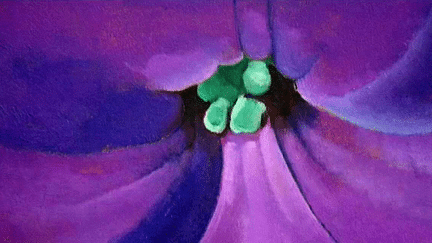 Georgia O’Keeffe Pétunias (détail) 1925 Huile sur panneau, 45,7 x 76,2 cm  Fine Arts Museums of San Francisco,
 (Georgia O’Keeffe Museum / ADAGP, Paris 2015)