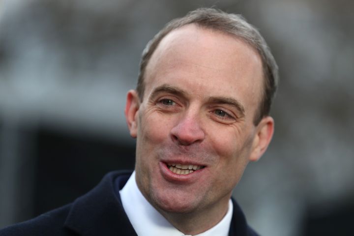 L'ancien secrétaire d'Etat au Brexit Dominic Raab, à Londres, le 15 janvier 2019. (DANIEL LEAL-OLIVAS / AFP)