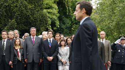 Nicolas Sarkozy lors d'une c&eacute;r&eacute;monie de comm&eacute;moration, le 7 mai 2009, &agrave; Neuilly-sur-Seine (Hauts-de-Seine). (BENOIT TESSIER / AFP)