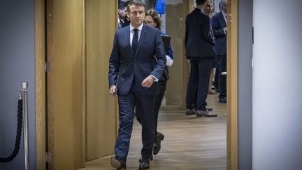 French President Emmanuel Macron during a meeting of the 27, in Brussels, December 12, 2023. (NICOLAS ECONOMOU / NURPHOTO / AFP)