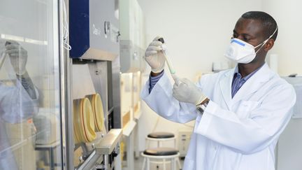 Un spécialiste dans un laboratoire au milieu de la pandémie liée au Covid-19 à Addis-Abeba, en Ethiopie, le 7 décembre 2020.&nbsp; (ECDC VIA / LATIN AMERICA NEWS AG)