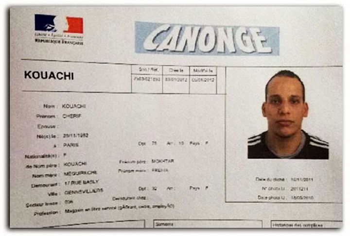 Extrait de la fiche Canonge de Ch&eacute;rif Kouachi, o&ugrave; il appara&icirc;t pris en photo en novembre 2011. ( REX / SIPA )