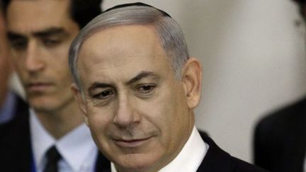 Benjamin Netanyahu en mars 2015, après sa victoire électorale. (THOMAS COEX / AFP)