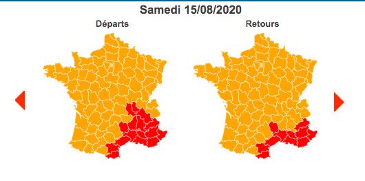 Samedi 15 août 2020 est classé orange au niveau national et rouge dans&nbsp;&nbsp;la région Auvergne-Rhône-Alpes et l’Arc Méditerranéen. (BISON FUTE)