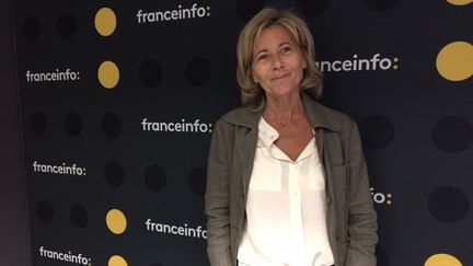 Claire Chazal dans le studio de franceinfo en mai 2018. (FRANCEINFO)