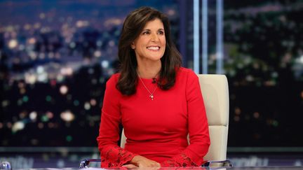 La républicaine Nikki Haley sur le plateau de Fox News, à New York (Etats-Unis), le 20 janvier 2023. (THEO WARGO / GETTY IMAGES NORTH AMERICA / AFP)