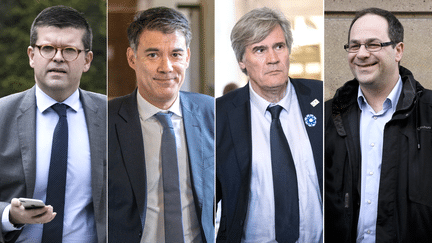 Les candidats au poste de premier secrétaire du Parti socialiste : Luc Carvounas, Olivier Faure, Stéphane Le Foll et Emmanuel Maurel. (MAXPPP)