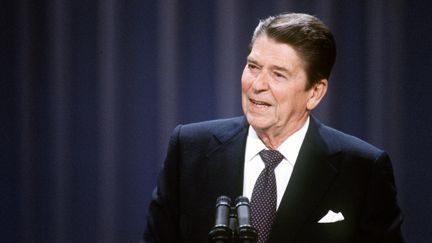 Ronald Reagan, à la convention nationale des républicains, le 23 août 1984. (UPI)