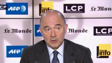 &nbsp; (Pierre Moscovici était l'invité de "Questions d'info" sur LCP, en partenariat avec France Info, Le Monde et l'AFP © LCP)