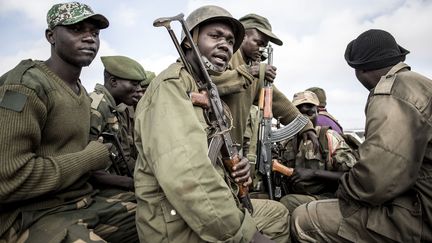 Soldats des Forces armées de la République démocratique du Congo en mai 2019, dans le Nord-Kivu. (JOHN WESSELS / AFP)