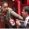 La ministre de la Justice, Christiane Taubira, et le ministre de l'Int&eacute;rieur, Manuel Valls, lors d'une s&eacute;ance de questions au gouvernement, le 11 septembre 2012 &agrave; l'Assembl&eacute;e nationale. (CHESNOT /SIPA)