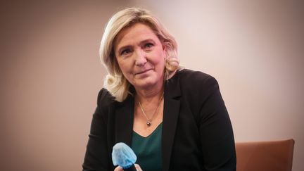 La présidente du Rassemblement national Marine Le Pen au salon du Made in France à Paris, le 12 novembre 2021. (MAXPPP)