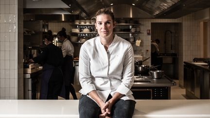 Virginie Giboire, une jeune cheffe qui fera parler d'elle à l'avenir, déjà étoilée à Rennes au restaurant "Racines". (RACINES / OLIVIER MARIE)