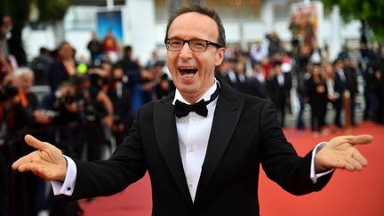 Roberto Benigni à Cannes le 13 mai 2018 (ALBERTO PIZZOLI / AFP)