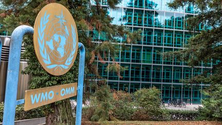 Le siège de l'Organisation météorologique mondiale à Genève (Suisse), le 18 août 2022. (BENJAMIN POLGE / HANS LUCAS / AFP)