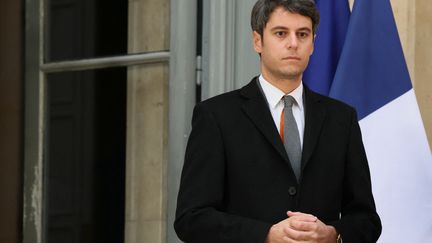 Gabriel Attal, during his handover of power with the new Minister of National Education, in Paris, January 12, 2024. (ALAIN JOCARD / AFP)