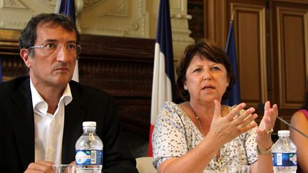 François Lamy et Martine Aubry. Photo d'illustration. (DELPHINE GOLDSZTEJN / MAXPPP)