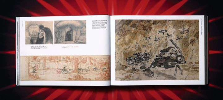 Double pages des "Archives des films Walt Disney" ("Blanche-Neige et les 7 nains")
 (Taschen)