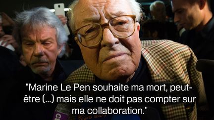 Jean-Marie Le Pen sur RTL, le 9 avril 2015. (BERTRAND LANGLOIS / AFP)