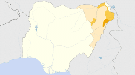 Carte de situation du Nigeria au d&eacute;but du mois de f&eacute;vrier 2015. (NICOLAS ENAULT / FRANCETV INFO)