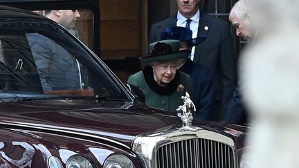 La reine Elizabeth II lors d'un hommage au prince Philip à Londres, le 29 mars 2022. (JUSTIN TALLIS / AFP)