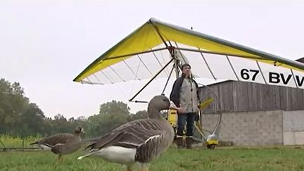 Inédit : Un pilote d'ULM vole en compagnie de ses oies