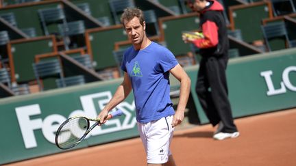 Le joueur de tennis fran&ccedil;ais Richard Gasquet &agrave; l'entrainement, mercredi 20 mai, &agrave; Roland-Garros (Paris). (MIGUEL MEDINA / AFP)