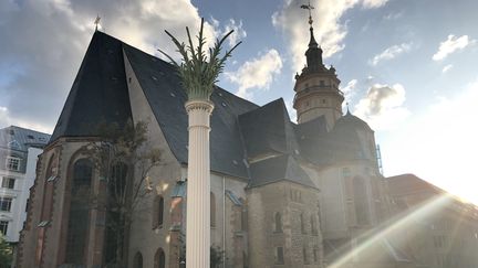 L'église Saint-Nicolas, à Leipzig, devant laquelle s’est tenue la première manifestation le 4 septembre 1989. (LUDOVIC PIEDTENU / RADIO FRANCE)