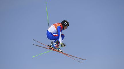 Le skieur français Jean-Frédéric Chapuis lors de sa course de skicross le mercredi 21 février aux JO de Pyeongchang. (JULIEN CROSNIER / DPPI MEDIA)