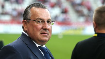 Jean-Pierre Caillot, président du stade de Reims, le 17 août 2018. (FRANCOIS NASCIMBENI / AFP)