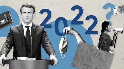 Emmanuel Macron a formulé plusieurs propositions notamment&nbsp;pour l'école et le pouvoir d'achat depuis son entrée en campagne, le jeudi 3 mars 2022. (ELLEN LOZON / FRANCEINFO)