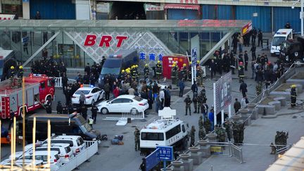 L'attentat a eu lieu &agrave; la sortie de la gare d'Urumqi (Chine), le 30 avril 2014. ( AP / SIPA )