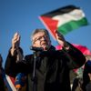 Jean-Luc Mélenchon lors d'une manifestation pour le cessez-le-feu à Gaza à Genève (Suisse), le 3 février 2024. (FABRICE COFFRINI / AFP)