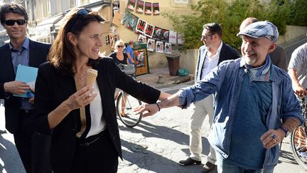 Aurélie Filippetti se promène dans les rues d'Avignon (17 juillet 2014)
 (Boris Horvat / AFP)